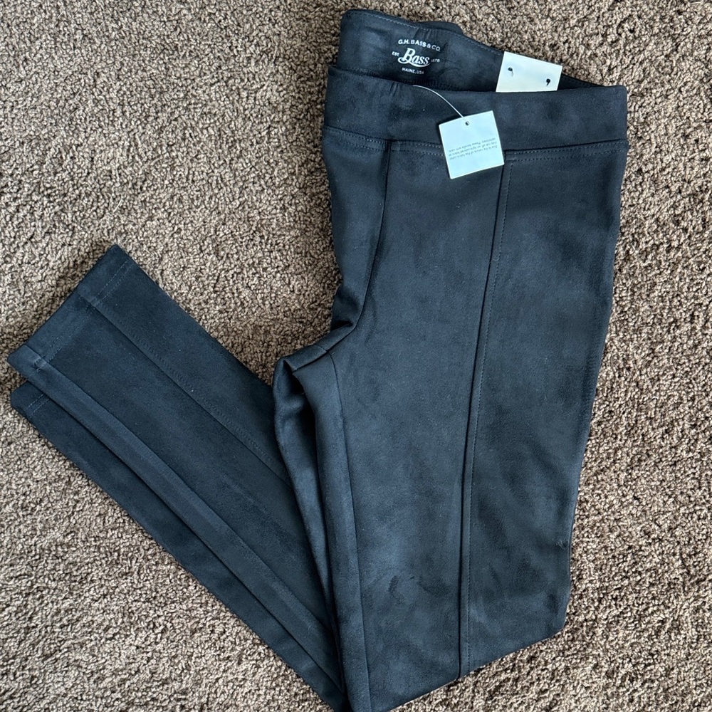 G.H. BASS & CO Black Faux Suede Legging